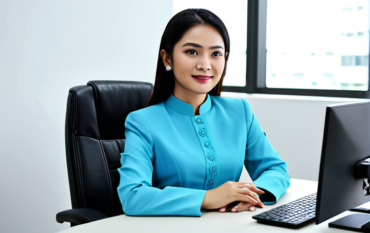 자기 위로의 이론적 기초와 실제 적용 - Businesswoman in Office**

"A professional businesswoman in a modest baju kurung, sitting at a desk ...