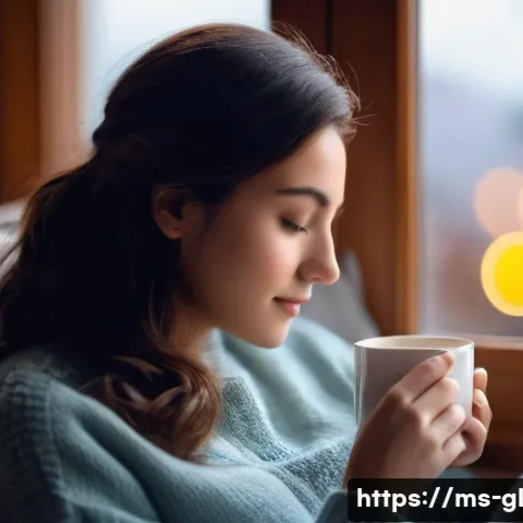 자기 위로 능력 개발을 위한 시간 투자 - **Prompt 1: Cozy Reading Moment with a Warm Drink**
    "A young woman, dressed in comfortable, mode...