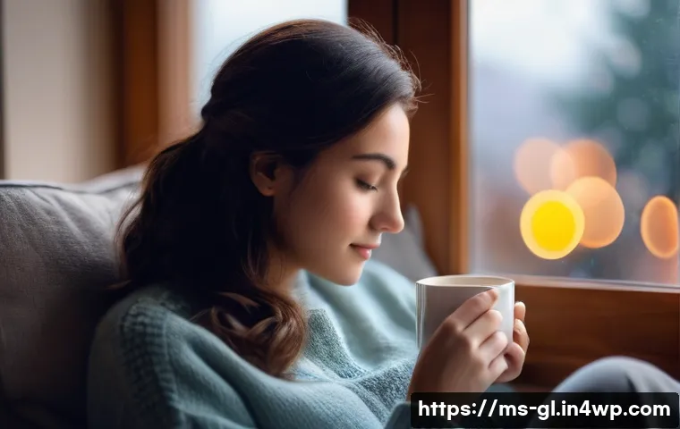 자기 위로 능력 개발을 위한 시간 투자 - **Prompt 1: Cozy Reading Moment with a Warm Drink**
"A young woman, dressed in comfortable, mode...
